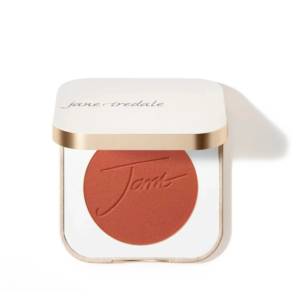 🆕 Jane Iredale PurePressed Sunset Shimmer Blush Compact - Guava w/Gold Shimmer